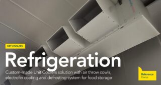 Aerovaporatori industriali per applicazione in refrigerazione alimentare